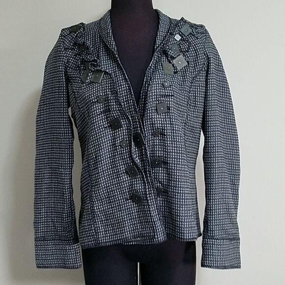 Dick & Jayne Gray & Blue Blazer with Square Button - Picture 1 of 5